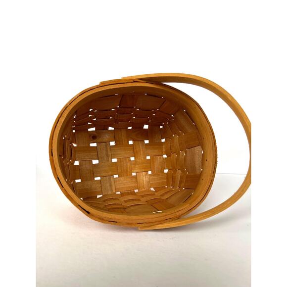 Vintage Basket Movable Handle 7x6 Longaberger Style Farmhouse Catch-all Storage - Picture 7 of 9
